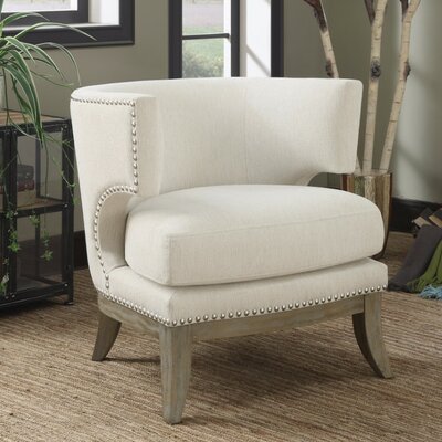 Gracie Oaks Shepherds Barrel Chair Upholstery White