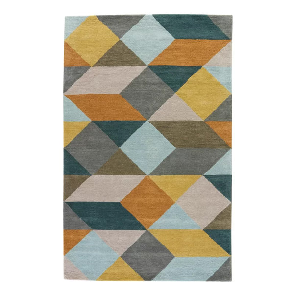 Modern Geometric Rug Triangles Pattern Living Room Carpet Small Large Mats Blue 