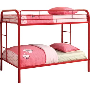 red metal bunk bed