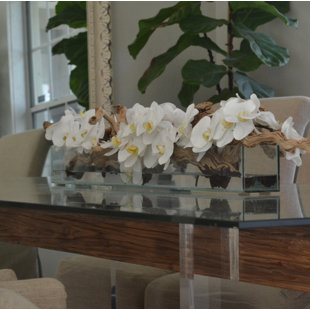 Artificial Flower Arrangements You Ll Love Wayfair Phalaenopsis And Driftwood Orchids Centerpiece In Planter