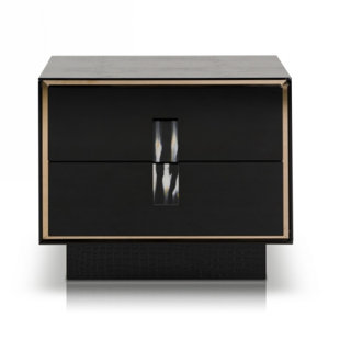 Black Lacquer Nightstand Wayfair Sommerset Crocodile Lacquer 2 Drawer Nightstand
