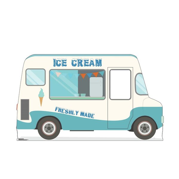 Two Ice Cream Truck Decal Sticker Frozen Fruit Coconut 