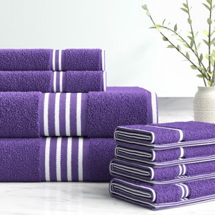 dark purple bath towel sets