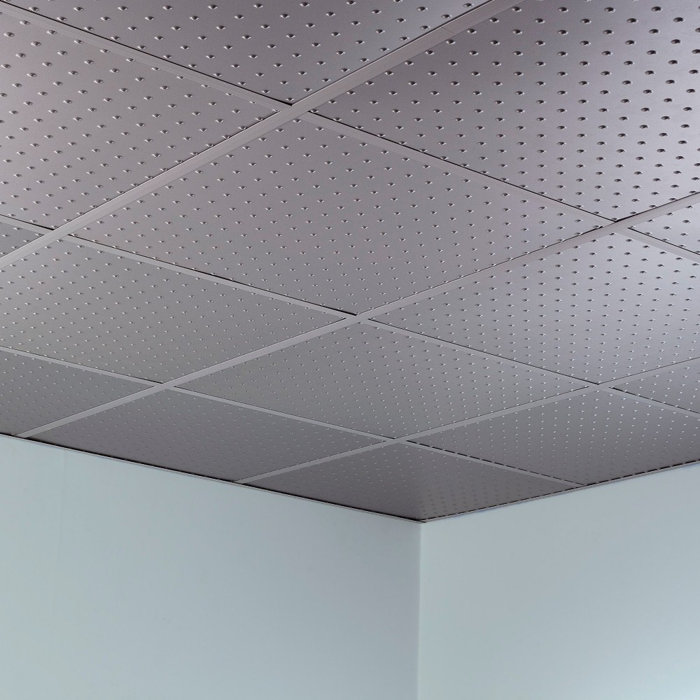 Mini Dome 2 Ft X 2 Ft Lay In Ceiling Tile In Argent Silver