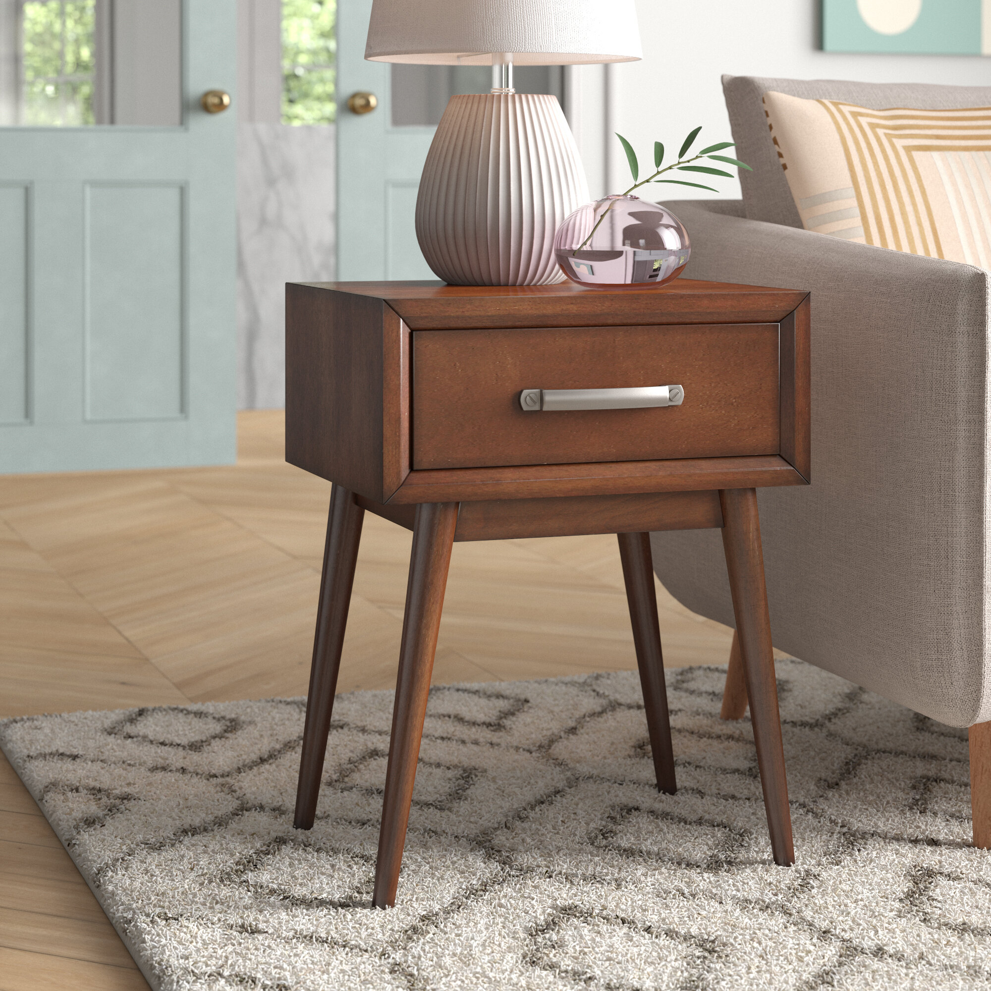 Wade Logan Chaya End Table With Storage Reviews Wayfair