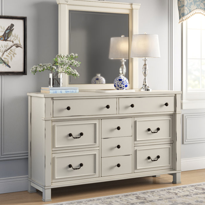 Three Posts Derwent 9 Drawer Dresser With Mirror Reviews