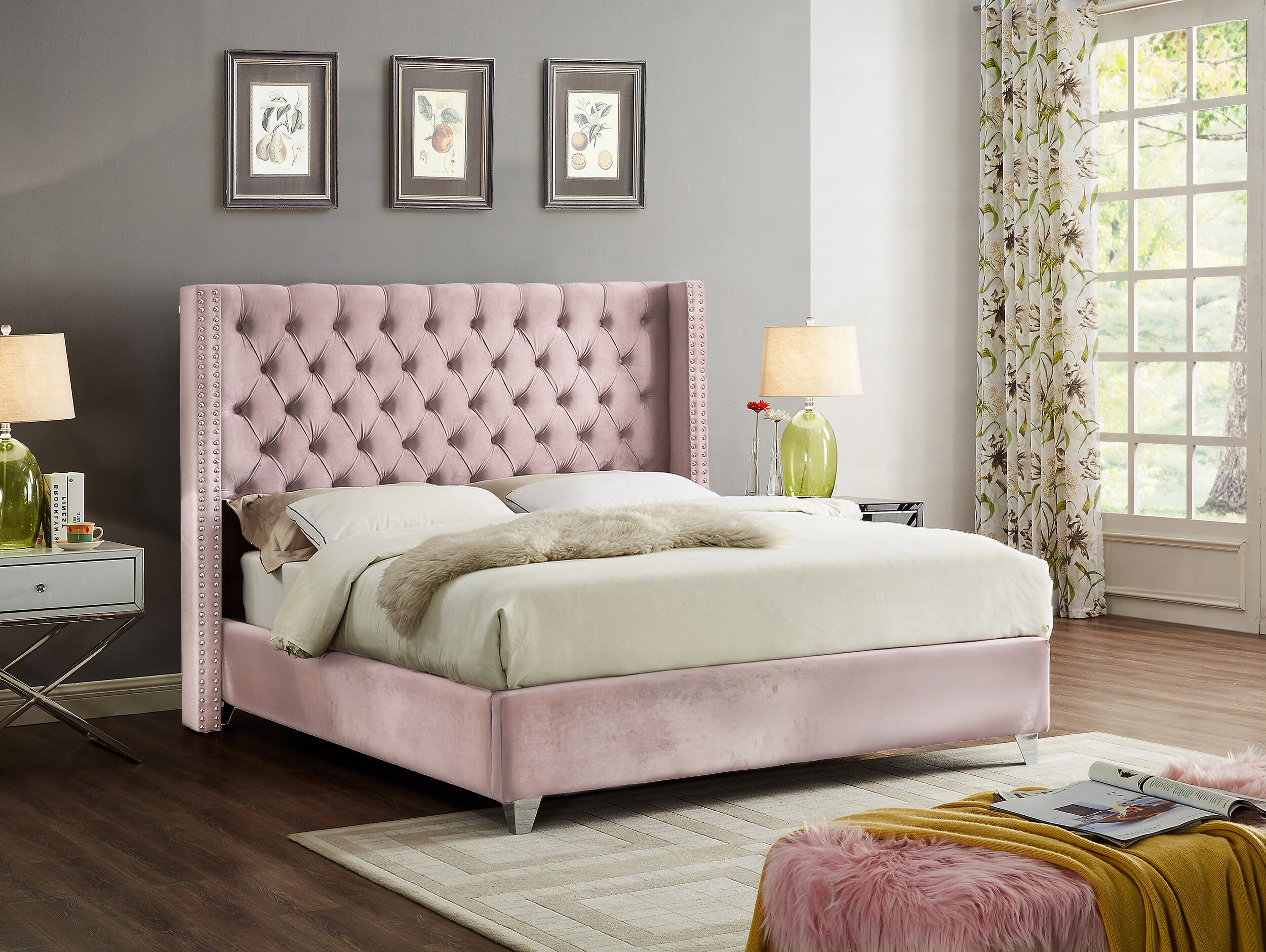 girly queen bed frame