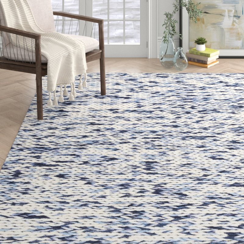 Eloise Hand Braided Wool Cotton Blue Ivory Navy Area Rug Reviews Joss Main