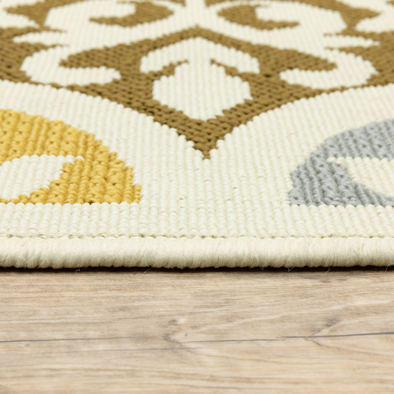 The Conestoga Trading Co Colton Floral Ivory Indoor Outdoor Area Rug Reviews Wayfair