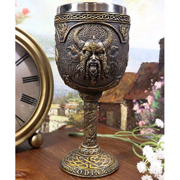 Norse God Thor Odin Loki Valkyrie Goblet Collection Bronzed Gift Wine Cup 
