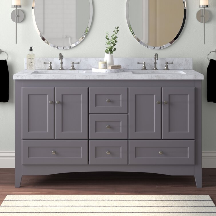 Prentice 60 Double Bathroom Vanity Set Reviews Birch Lane