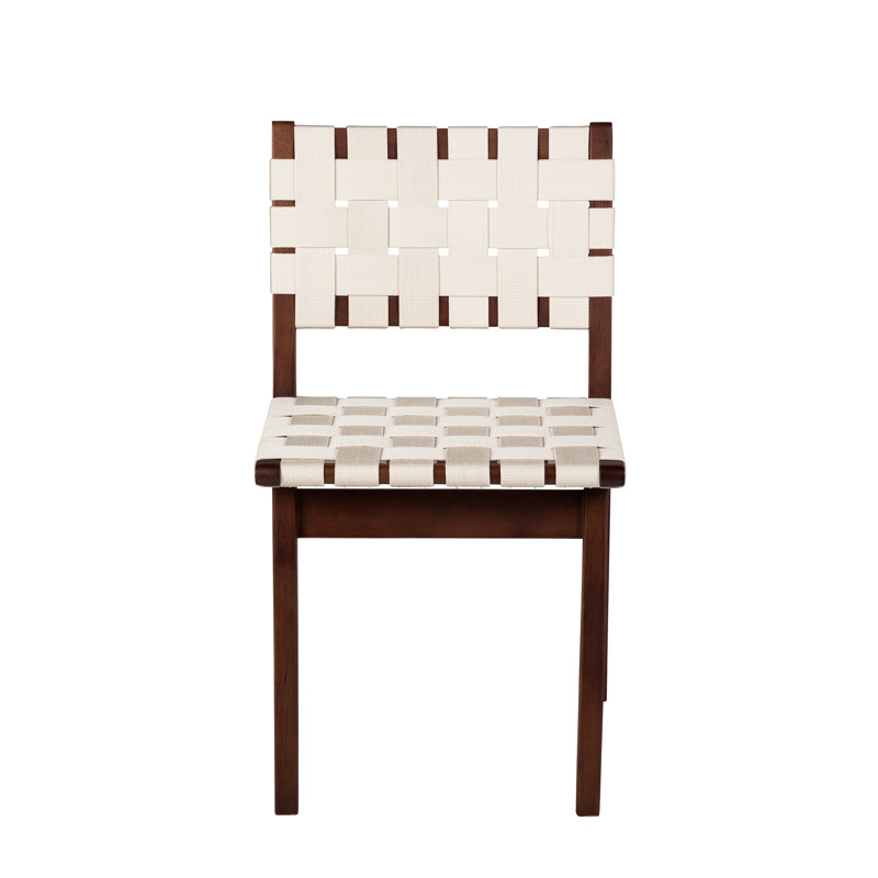 Woven Solid Manufactured Wood Solid Wood Side Chair in Beige