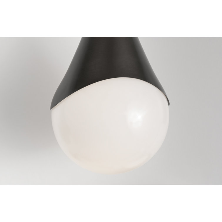 Opal Glossy Glass Pendant with Old Bronze Finish 1-Light