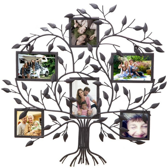 6 Opening Decorative Family Tree Wall Hanging Collage Picture Frame