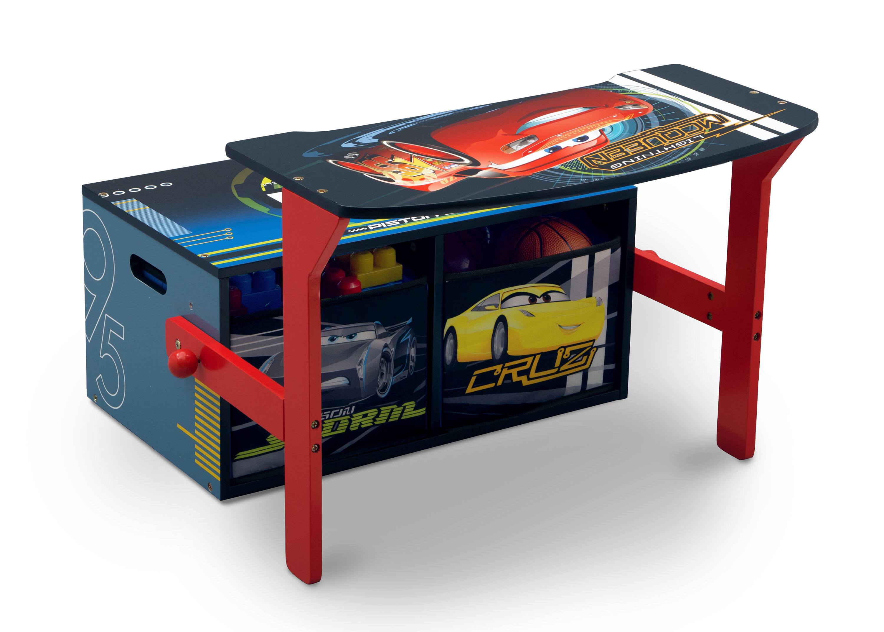 Cars Disney Pixar Cars Children S Toy Storage Bench And Desk