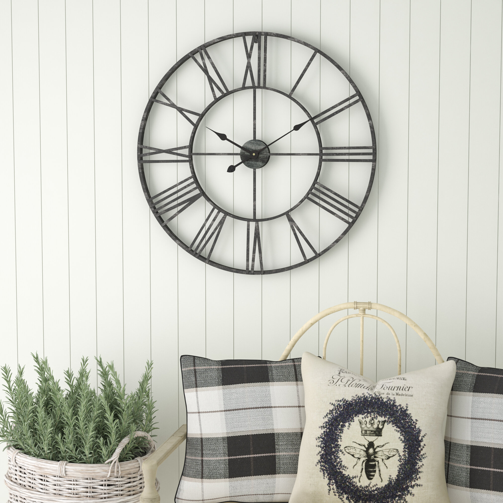 Laurel Foundry Modern Farmhouse Oversized Eisenhauer Wall Clock