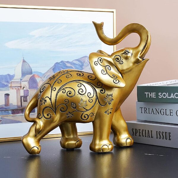 2 x Round Elephant Miniture Brass figures cast in India 