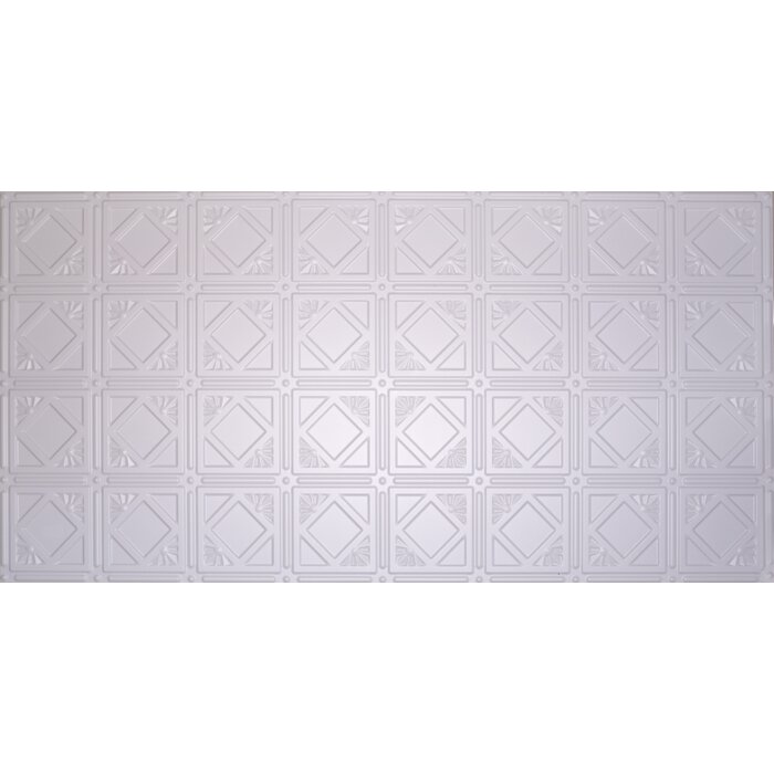 Glue Up Diamond 2 X 4 Tin Ceiling Tile In White