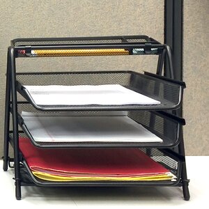 Census Metal Mesh 3 Tier File Tray