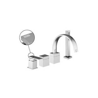 Brick Single Handle Deck Mount Thermostatic Tub Shower Faucet With