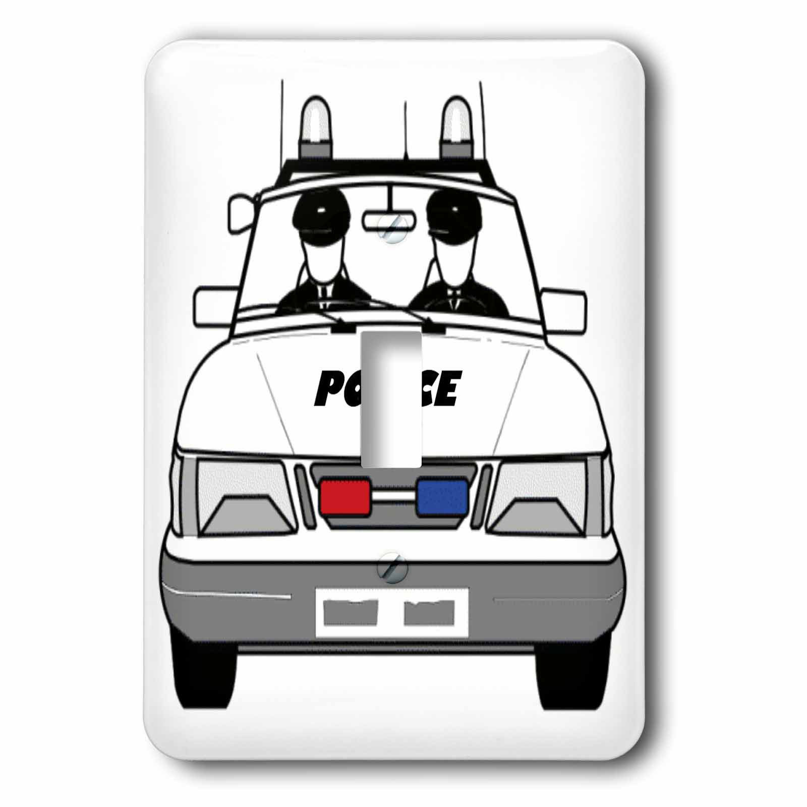 3drose Police Car With Policemen 1 Gang Toggle Light Switch Wall Plate Wayfair