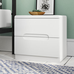 White High Gloss Bedside Table Wayfair Co Uk Atsabe 2 Drawer Bedside Table