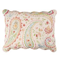 Brandream White Paisley Quilted Pillow Shams Cotton Standard Size Pillow Cases Set of 2 Comfy Soft Decorative Pillow Covers 
