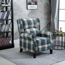 blue patterned recliners