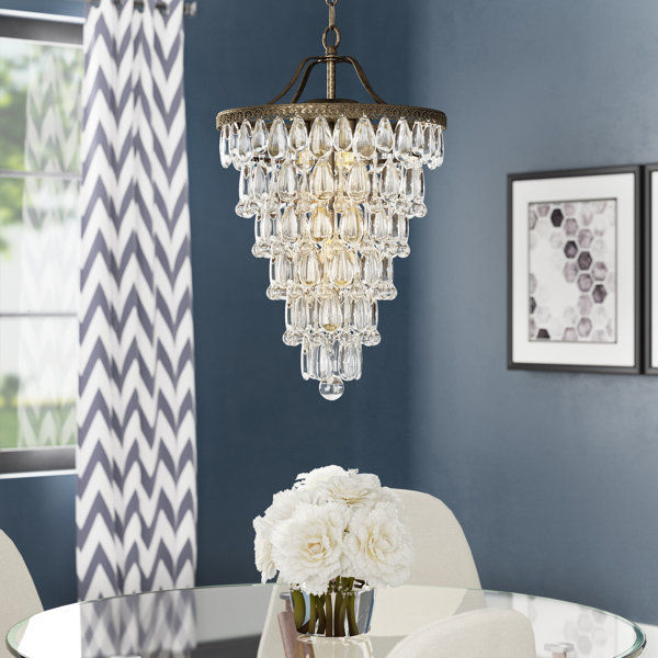 House Of Hampton Totnes 4 Light Unique Statement Tiered Chandelier With Crystal Accents Reviews Wayfair