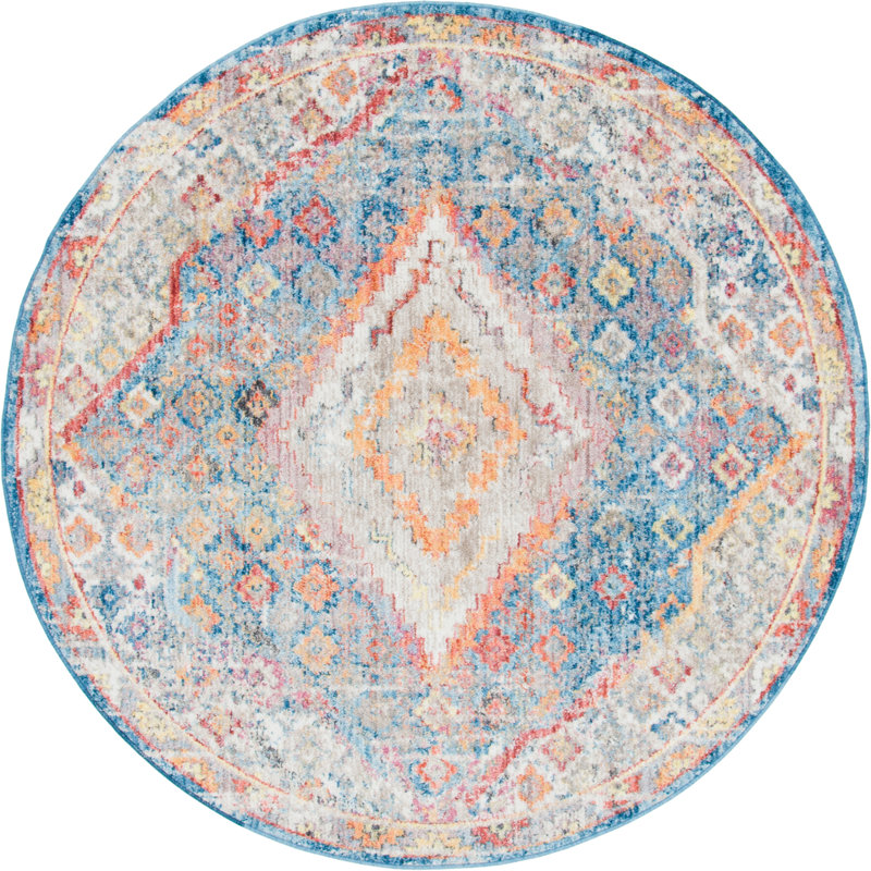 Bungalow Rose Gomez Oriental Blue/Orange Area Rug & Reviews Wayfair