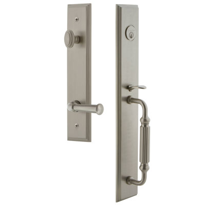 Satin Nickel Grandeur Windsor Plate with Portofino Lever Double Dummy