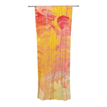 30 x 84 Sheer Curtains Kess InHouse Laura Nicholson Ribbon Ring Black Abstract Decorative Set