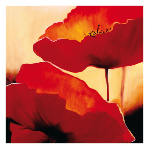 Poppy Family 1.92m x 1.92m Textured Matte Peel & Stick Wall Mural East Urban Home