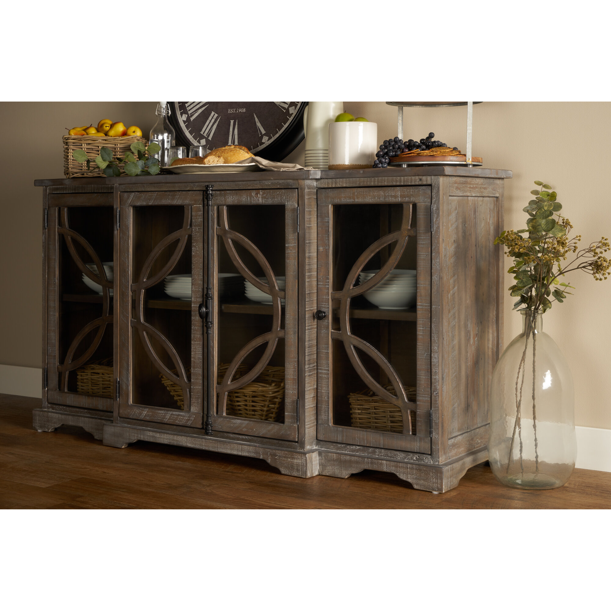 Bungalow Rose Richas Glass Door Credenza Reviews Wayfair