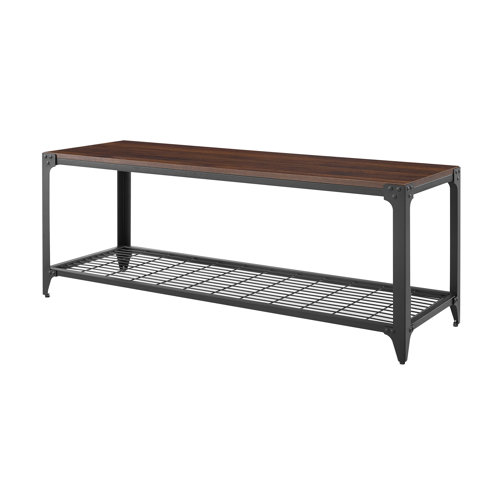 Blythdale Storage Bench Blue Elephant Colour: Dark Walnut