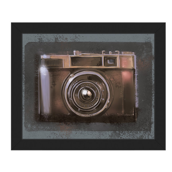 Click Wall Art Vintage Camera Framed Painting Print On Canvas