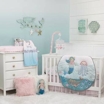 teal and gray crib bedding