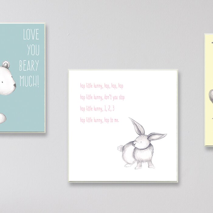 Stupell Industries Hop Little Bunny Rhyme Rabbit Canvas Wall Art Wayfair