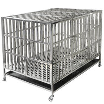silver dog crate