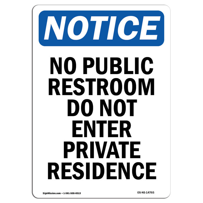 SignMission No Public Restroom Do Not Enter Sign | Wayfair