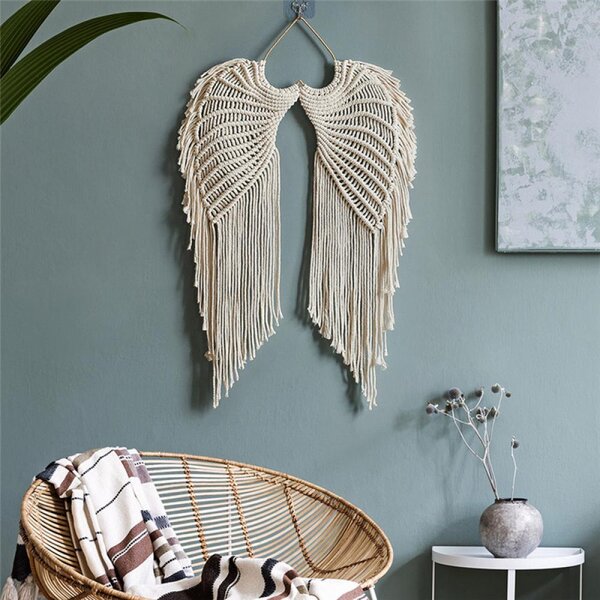 Large Silver Angel Wings Vintage Ornament Wall Art Hanging Rustic Home Decor 