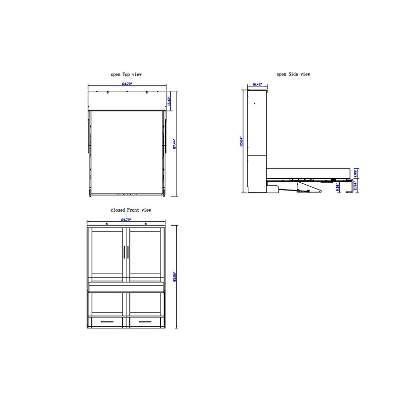 Brayden Studio Munn Desk Queen Murphy Bed Wayfair