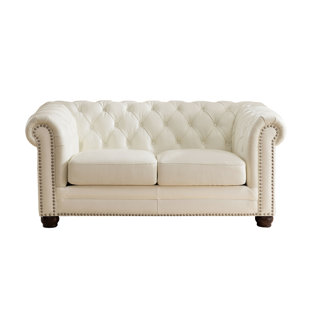 Go to store & view more images Rosdorf Park Crissyfield Leather Chesterfield Loveseat