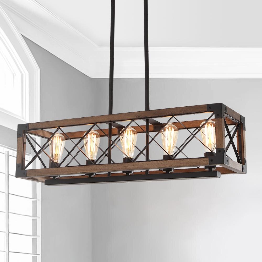 17 Stories Gachette 5 - Light Wood Dimmable Kitchen Island Square ...