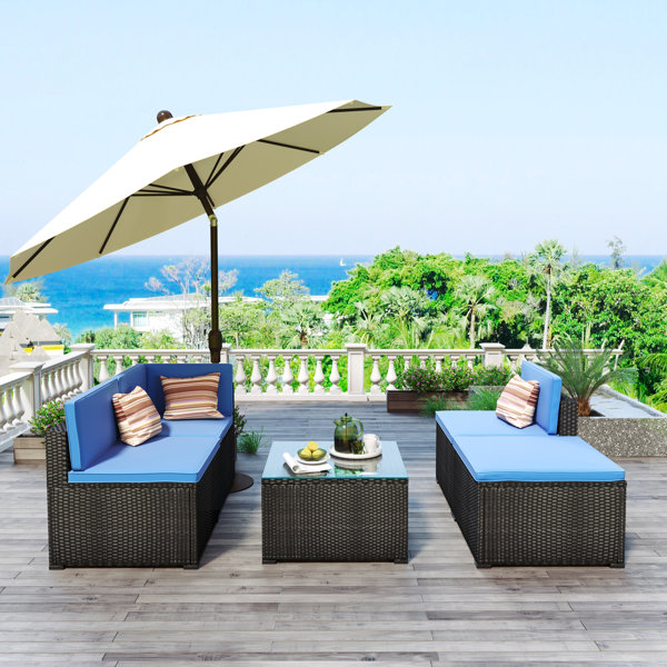 rattan sofa corner set