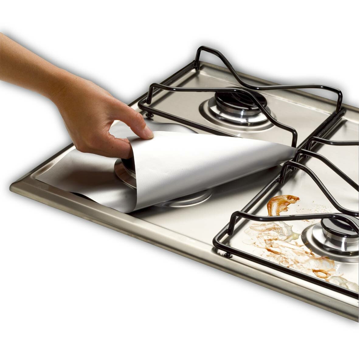 Gas Range Stove Top Burner Cover Protector Reusable Liner Clean Cook Non-stick