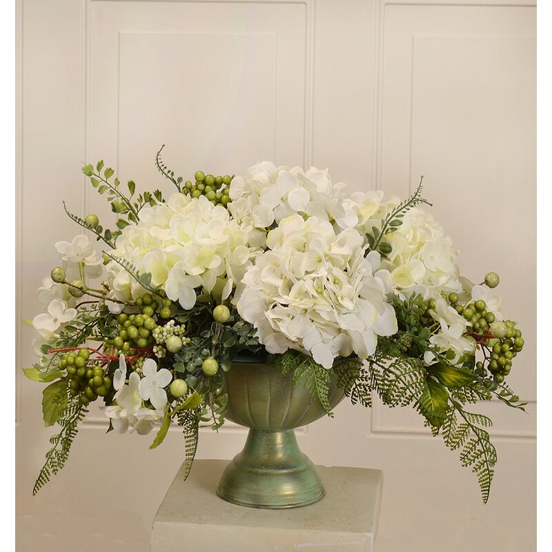 Floral Home Decor Hydrangea Centerpiece in Bowl & Reviews | Wayfair