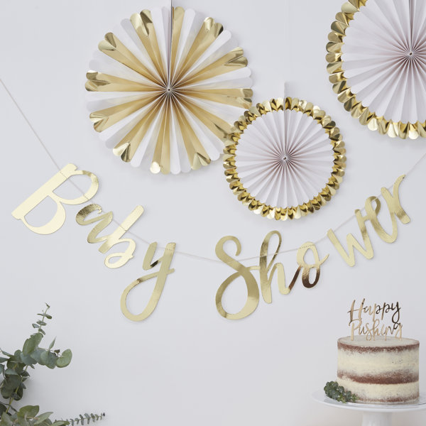 Ginger Ray Baby Shower Wooden Baby In Bloom Cake Topper Party Decoration