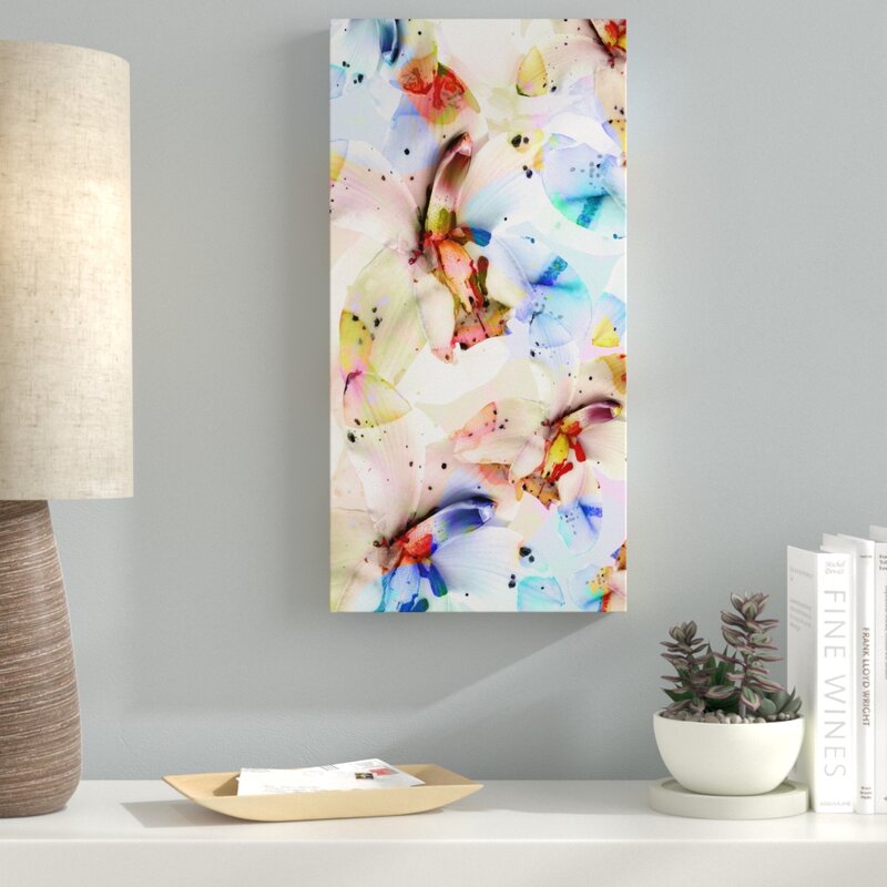 'Psycho Orchids' Watercolor Painting Print on Canvas