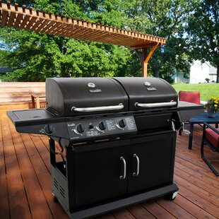3-Burner Deluxe Combo Propane Gas and Charcoal Grill